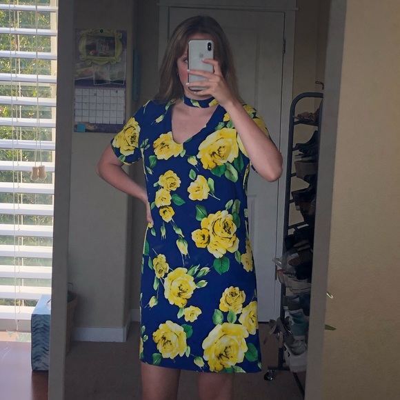 bold floral dress